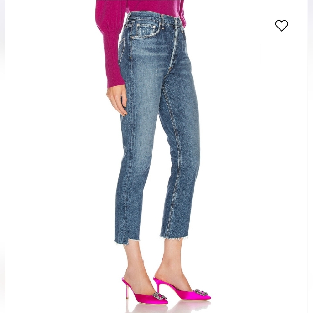 Agolde Riley High Rise Straight Crop Jeans - Picture 2 of 11